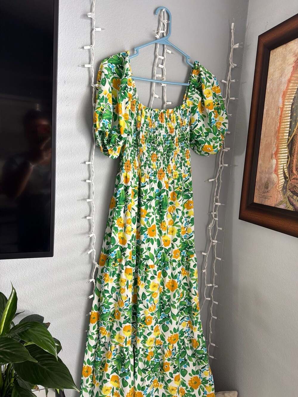Ana & Rose Floral Smocked Tiered Maxi Dress, Size M - Picture 2 of 7